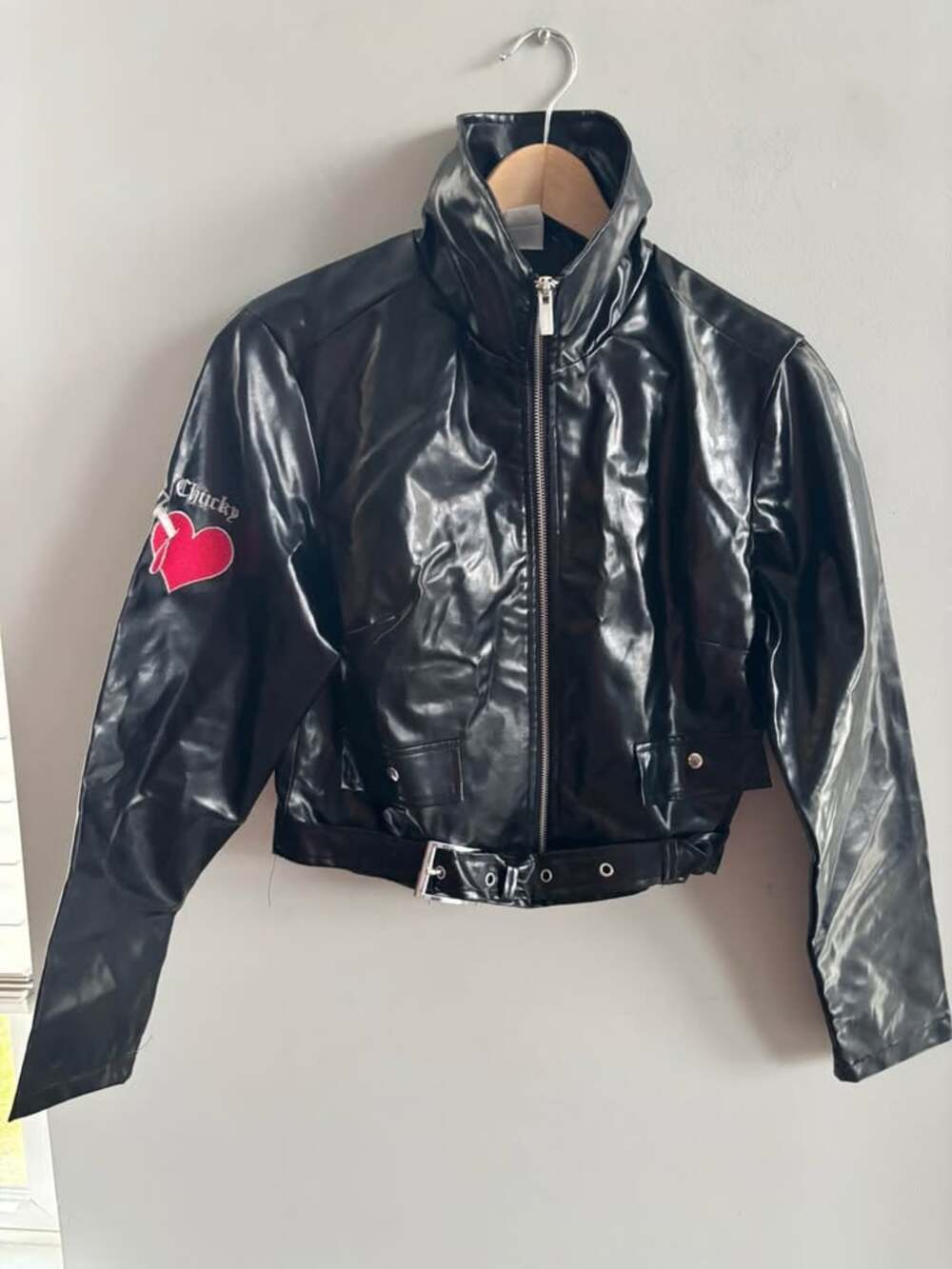 Spirit Halloween Bride of Chucky Tiffany Valentine Cosplay Jacket - Black Faux L
